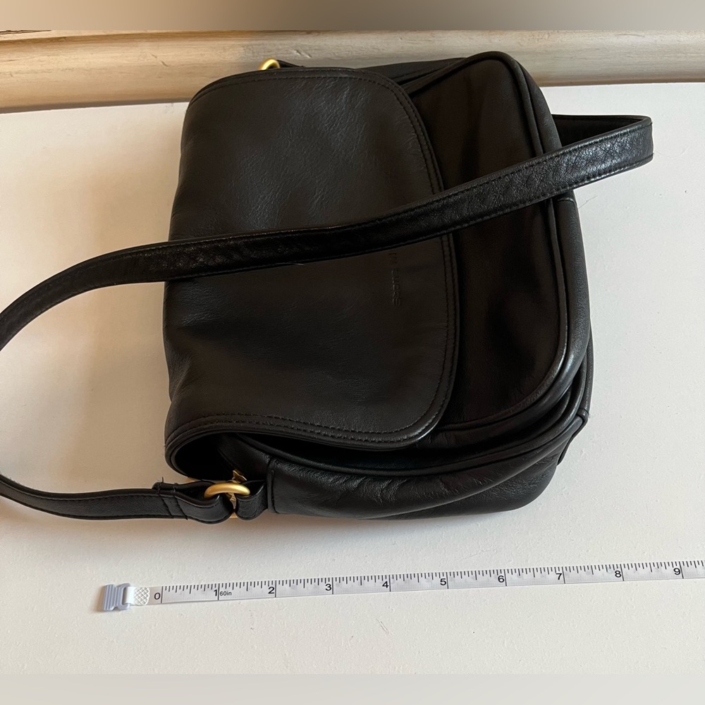 Vintage Stone Mountain Black Soft Leather Crossbody Purse Shoulder Bag USA made - Picture 10 of 16